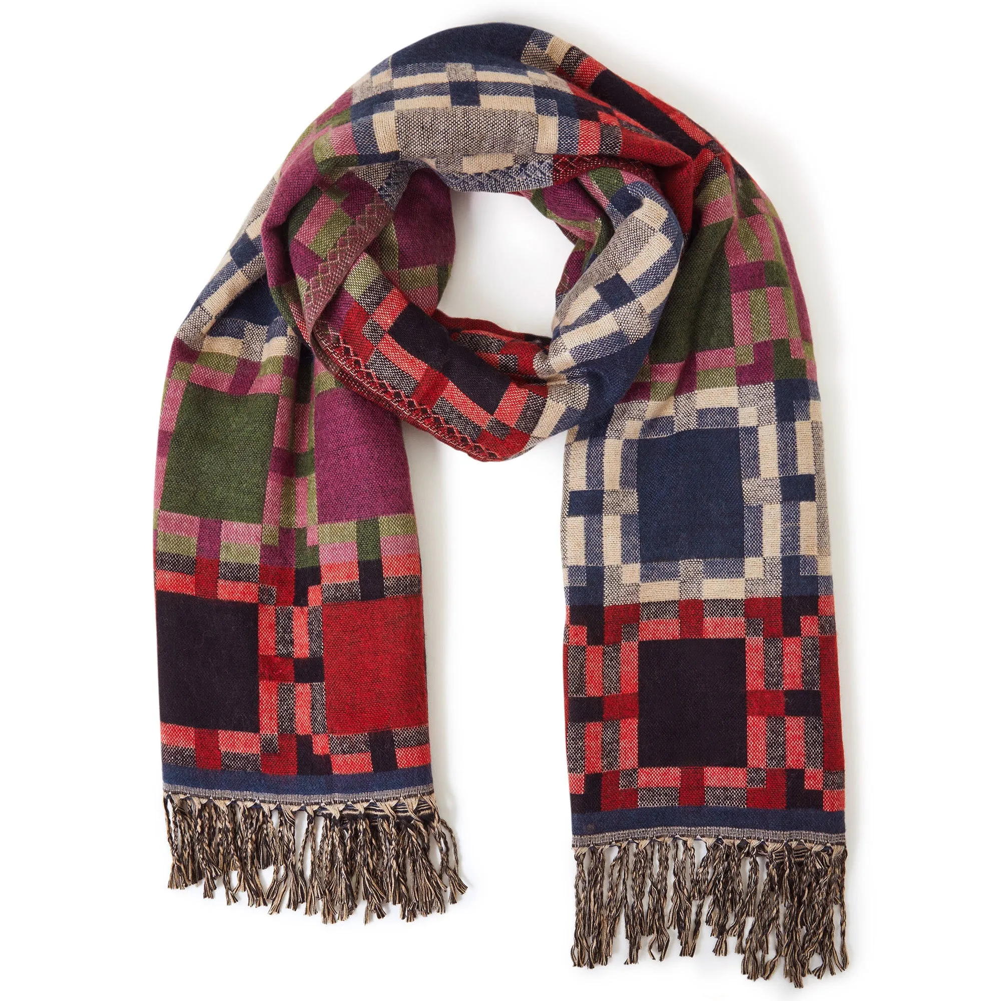 Accessorize London Women's Multi Geometric Woven Blanket Scarf