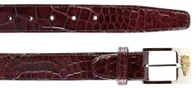 Alligator Belt- Burgundy