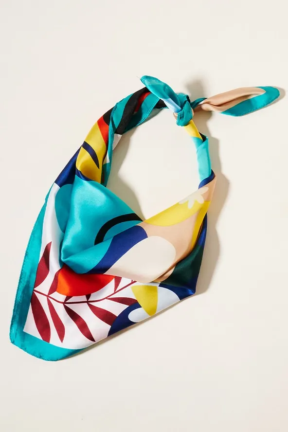 Allover Flower Square Printed Scarf