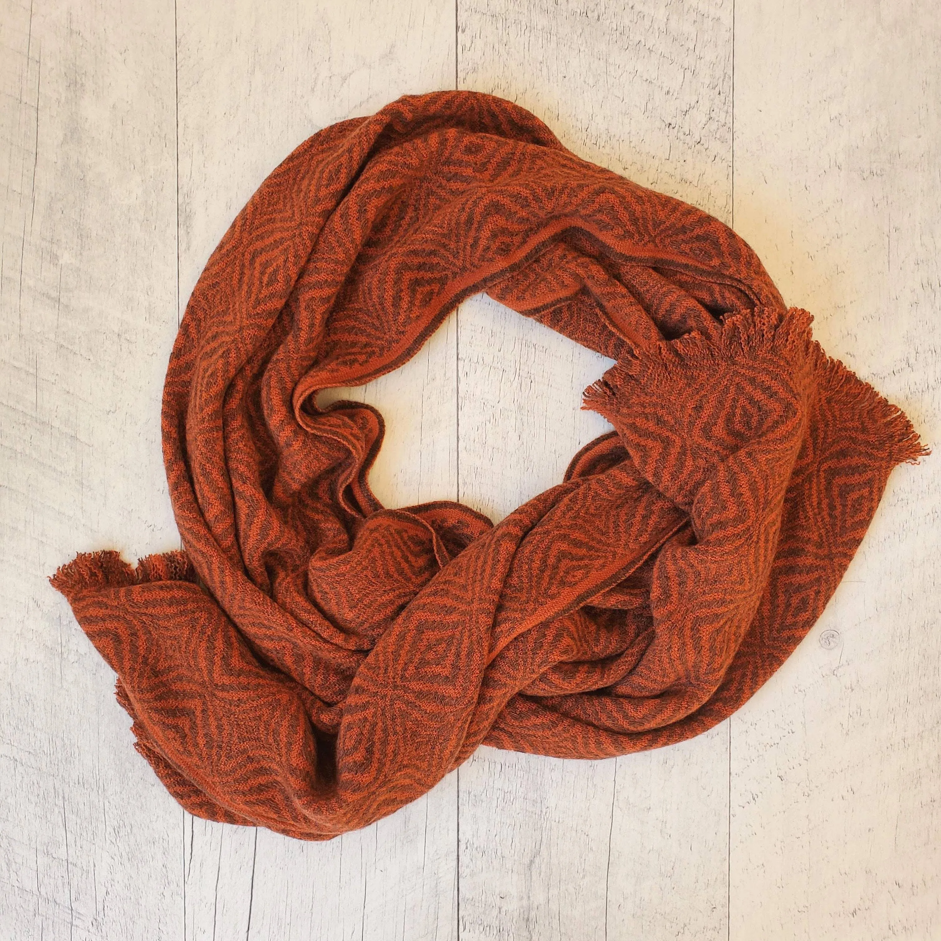 Alpaca wool boho scarf