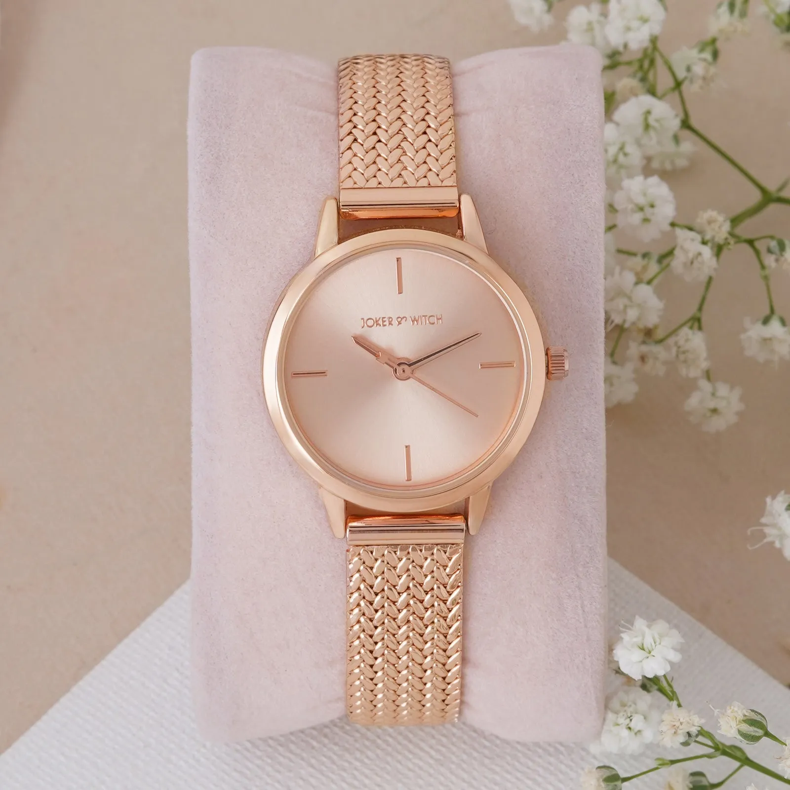 Anetra All Rosegold Mesh Strap Watch