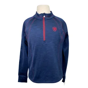 Ariat TEK Team 1/2 Zip Sweatshirt in Heathered Navy w/Red Accents - Children's Medium/10