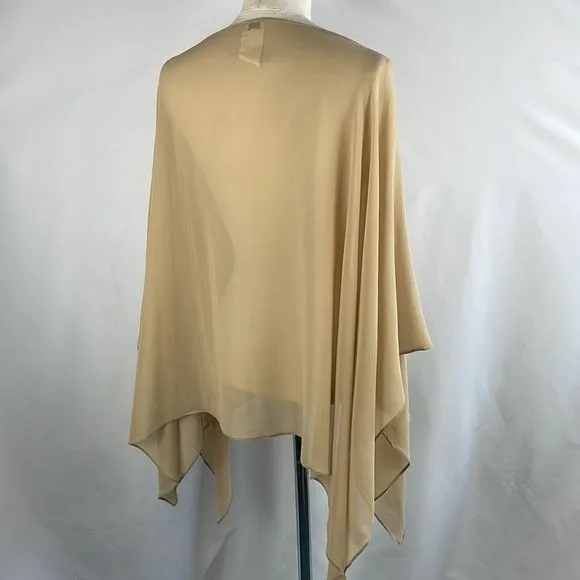 ArmaniCollezioniTan Silk Poncho Shawl