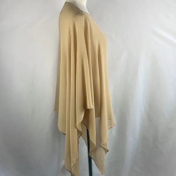 ArmaniCollezioniTan Silk Poncho Shawl