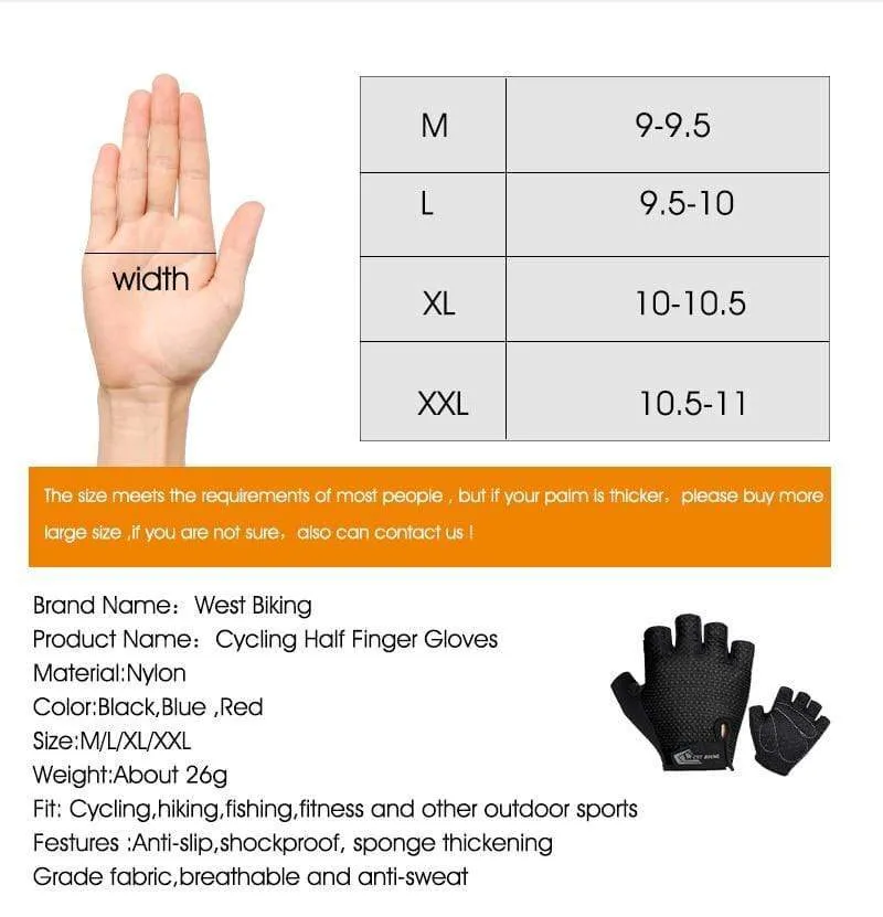 Bicycle Gloves Half-finger Breathable MTB Road Bike Gloves Anti-skid Mat Motorcycle Men Women Sports Cycling Gloves