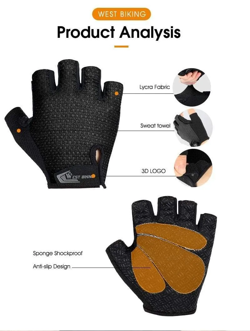 Bicycle Gloves Half-finger Breathable MTB Road Bike Gloves Anti-skid Mat Motorcycle Men Women Sports Cycling Gloves