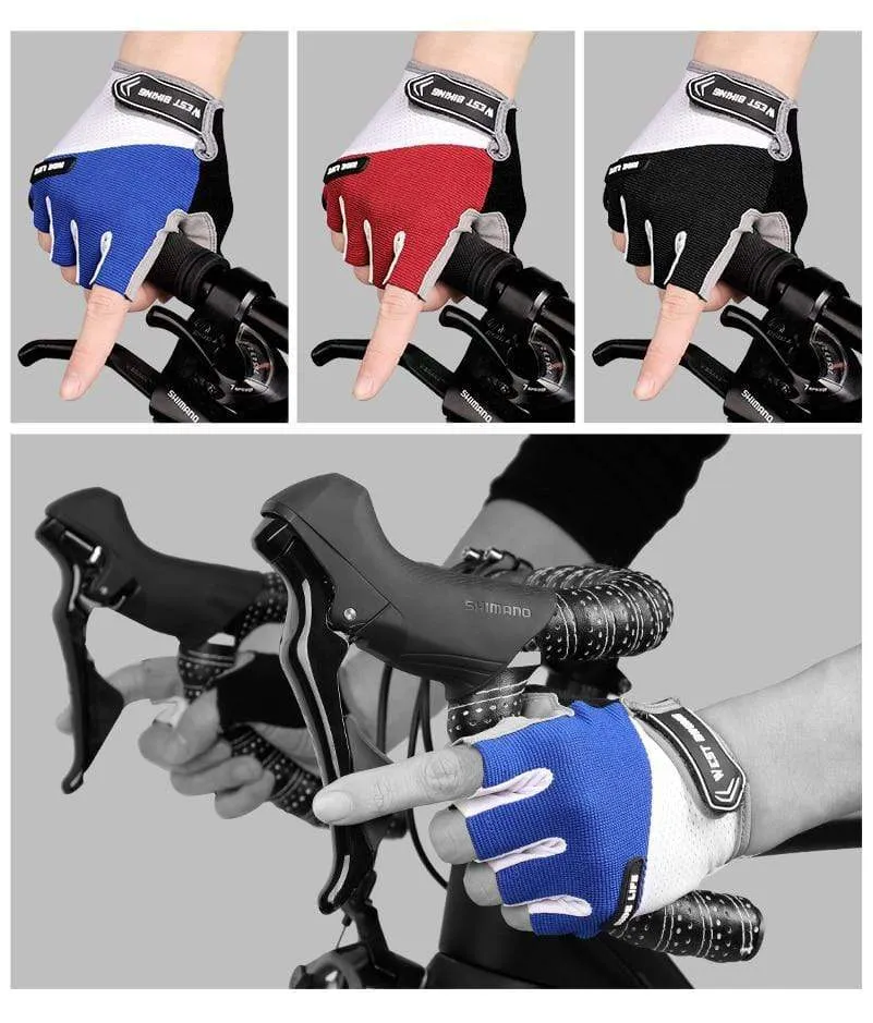 Bicycle Gloves Half-finger Breathable MTB Road Bike Gloves Anti-skid Mat Motorcycle Men Women Sports Cycling Gloves