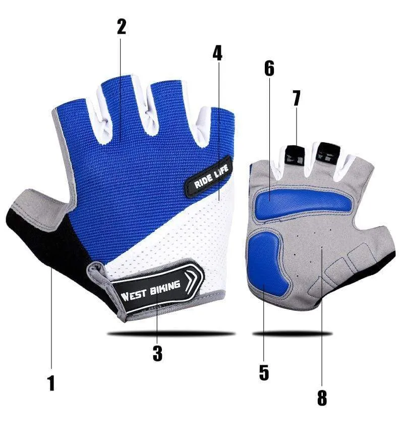 Bicycle Gloves Half-finger Breathable MTB Road Bike Gloves Anti-skid Mat Motorcycle Men Women Sports Cycling Gloves