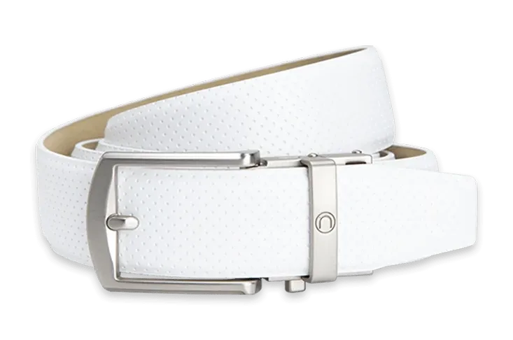 Birdie Matte White, 1 3/8 Strap, Golf Belt