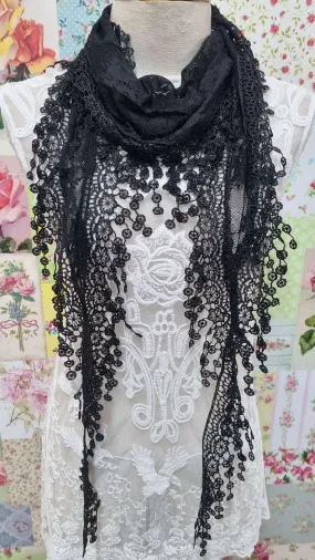 Black Lace Scarf SE0269