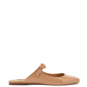 Blair Flat Mule In Tan Patent Leather