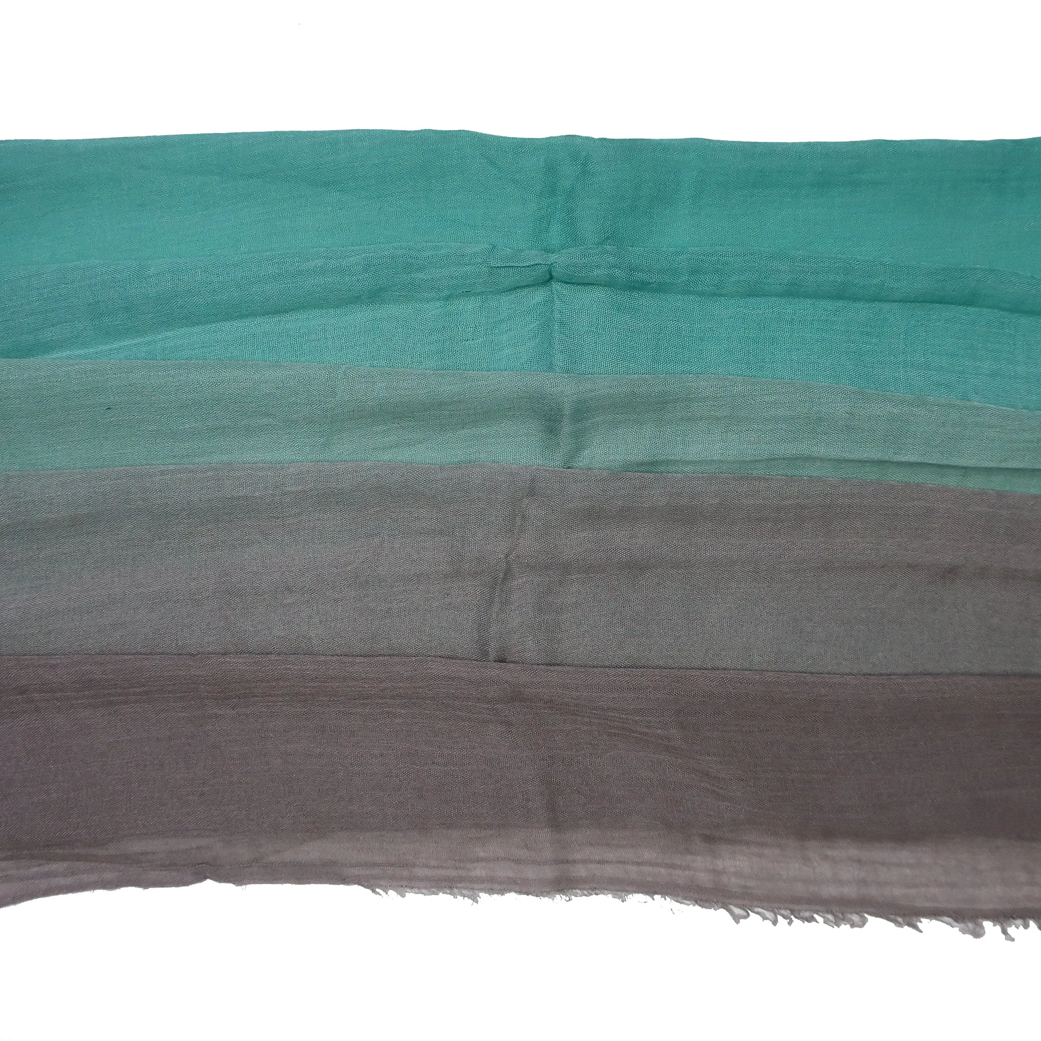 Blue Pacific Dream Cashmere and Silk Scarf in Aquifer and Taupe 47 x 37