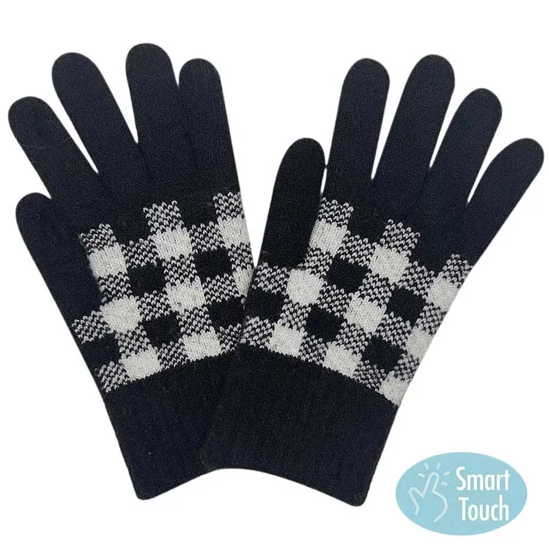 Buffalo Check Smart Touch Gloves