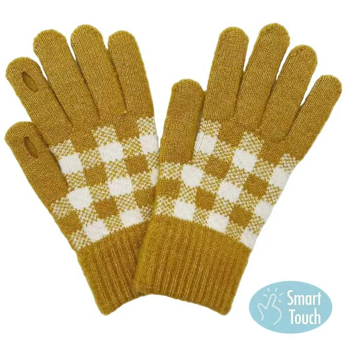 Buffalo Check Smart Touch Gloves