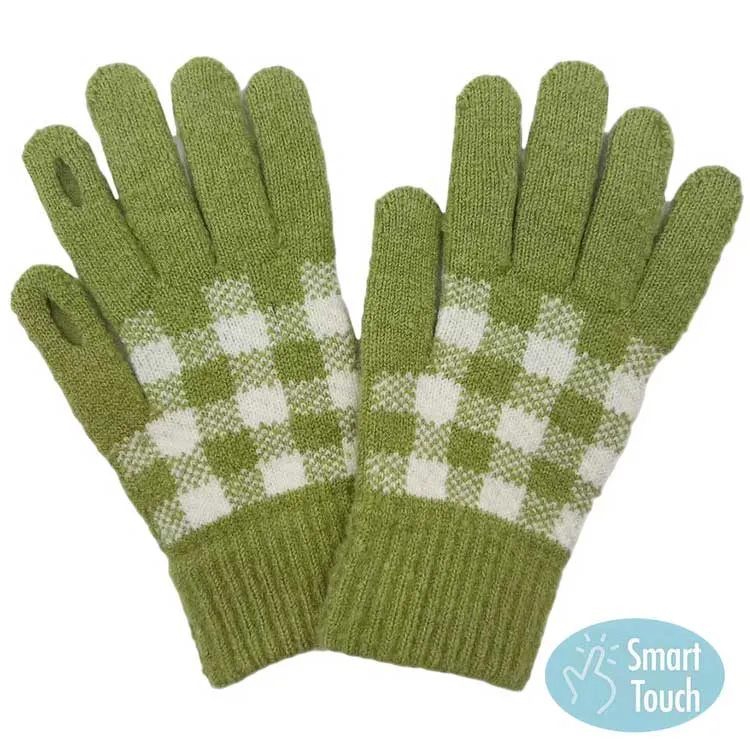 Buffalo Check Smart Touch Gloves