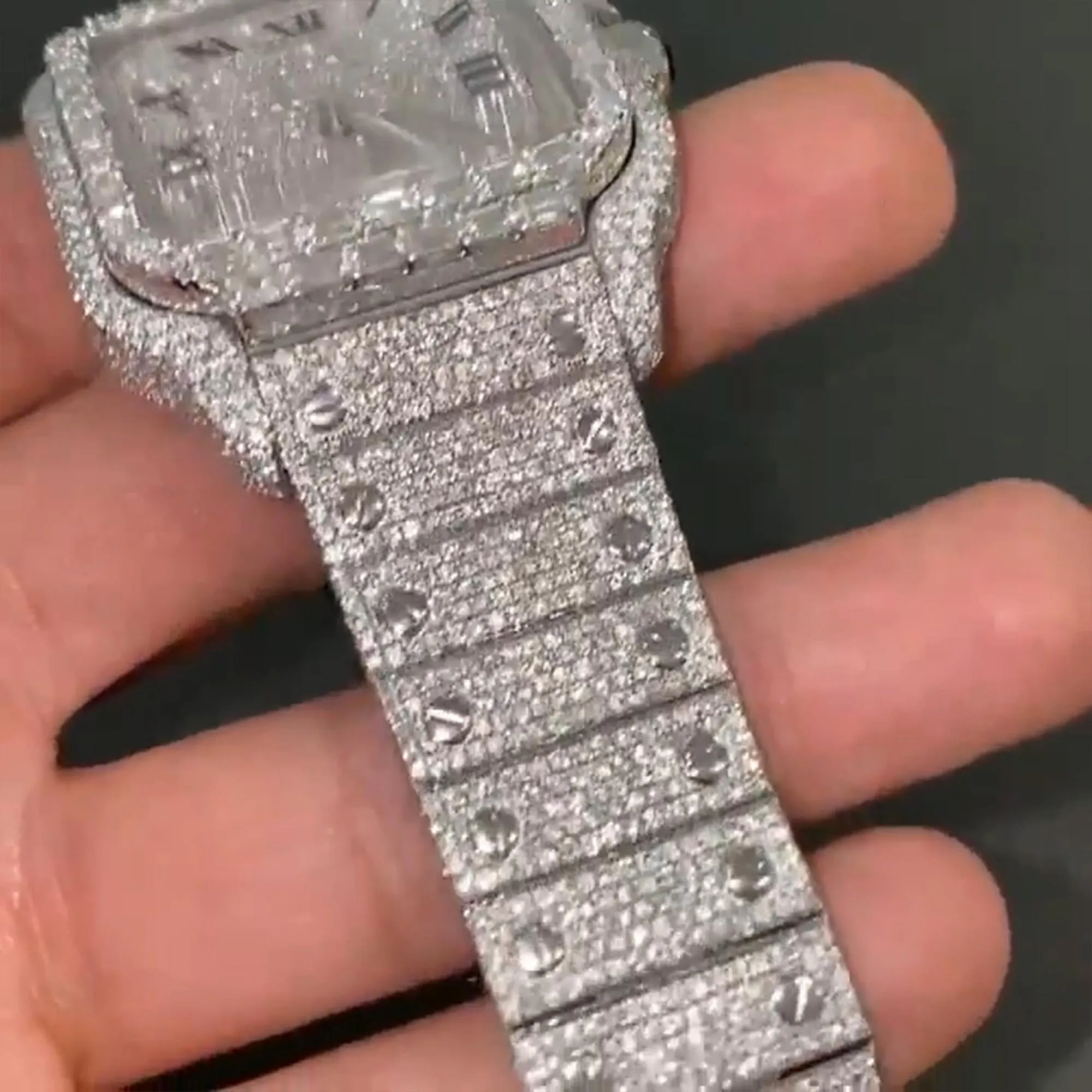 Cartier Santos Moissanite Diamond Watch w 27