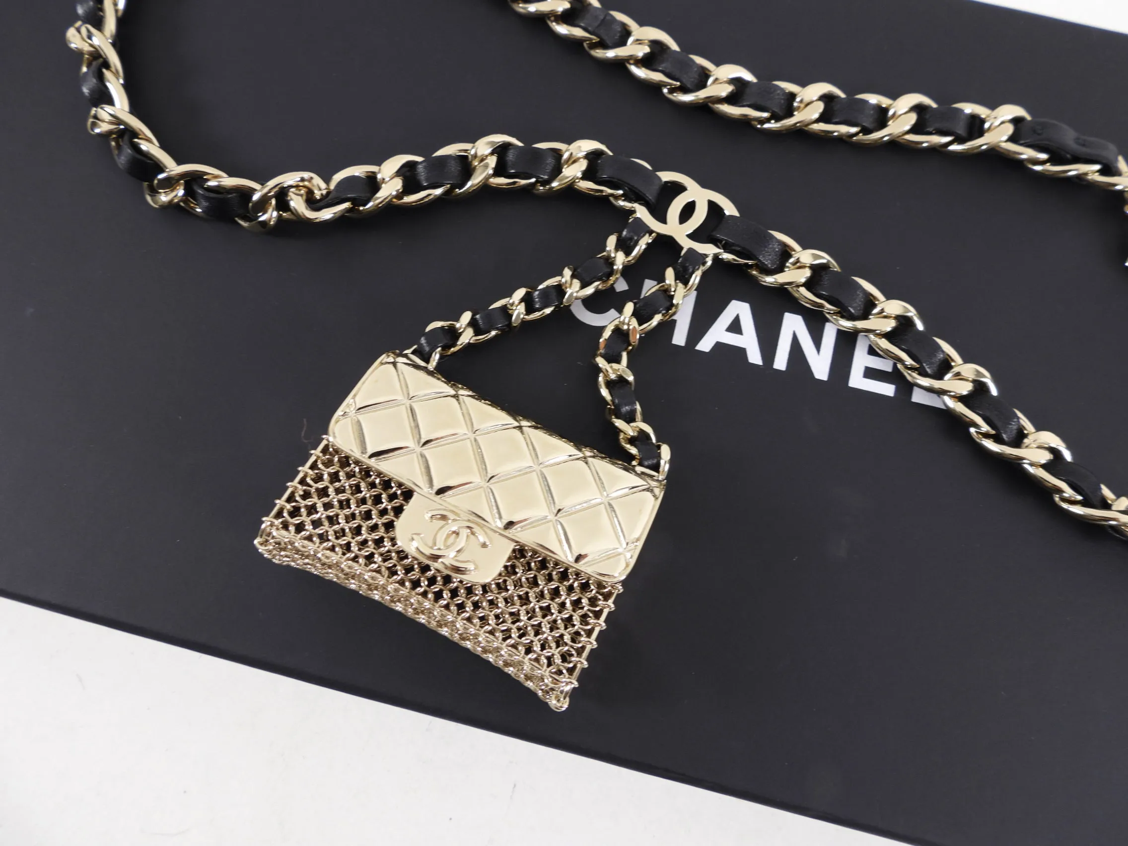 Chanel 22C Mini Mesh Bag Runway Chain Belt Bag - 70cm