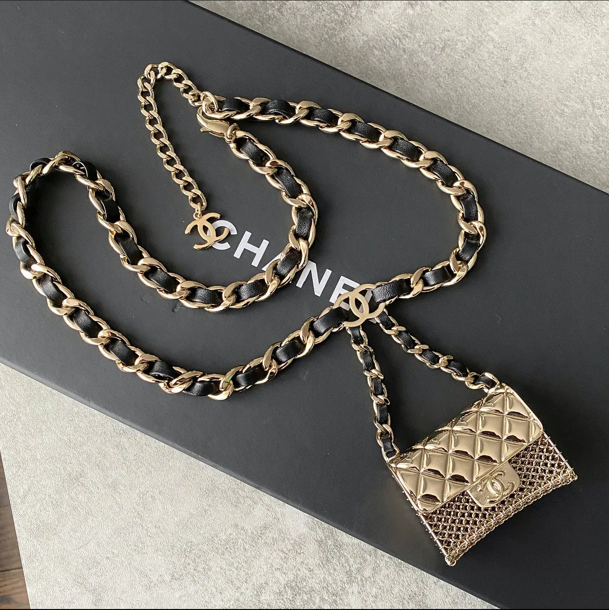 Chanel 22C Mini Mesh Bag Runway Chain Belt Bag - 70cm