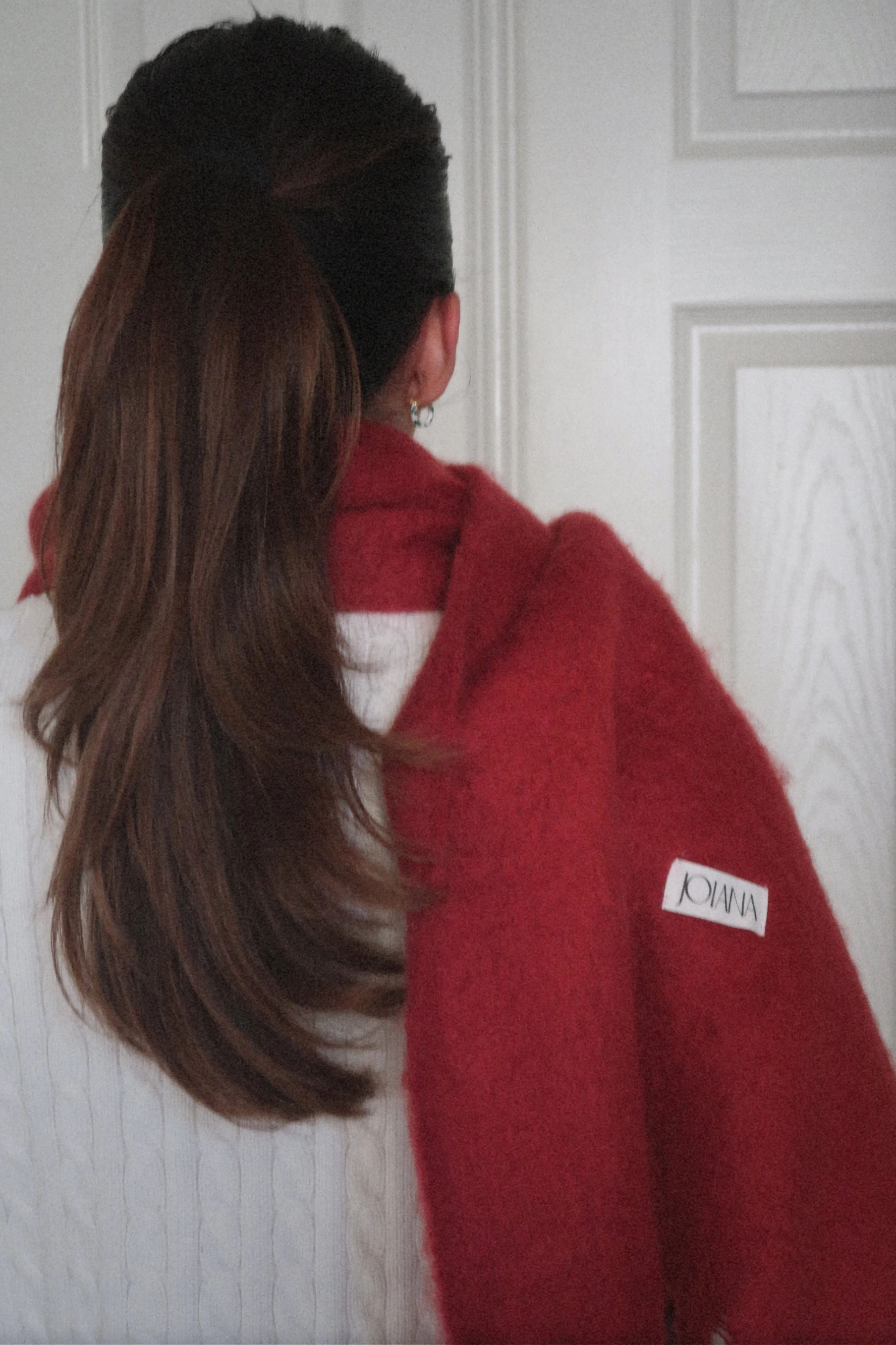 Cherry Red Blanket Scarf