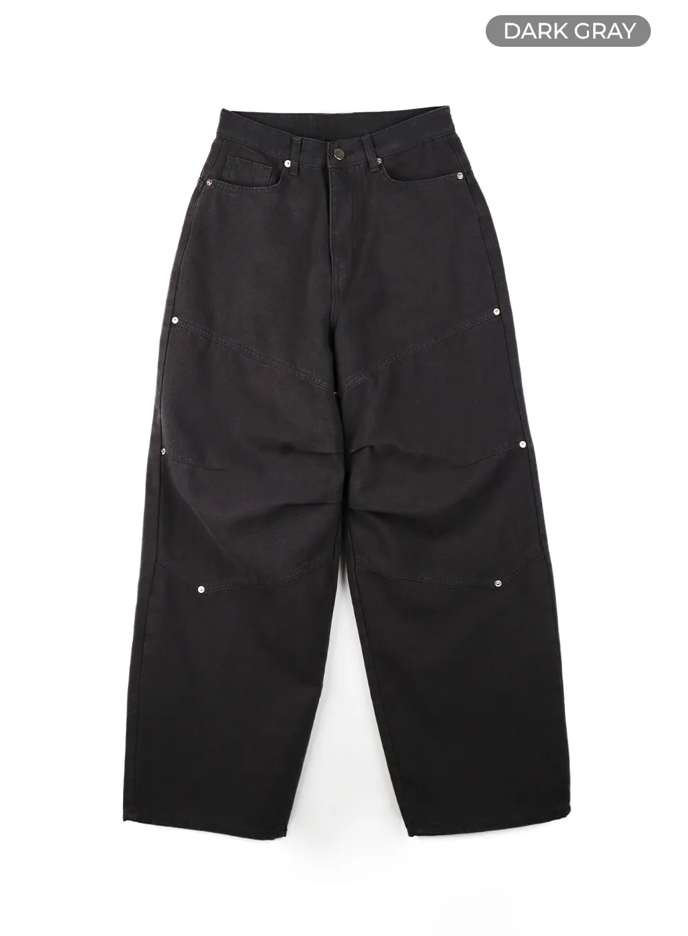 Dark Grunge Pintuck Stud Wide Leg Pants CF428