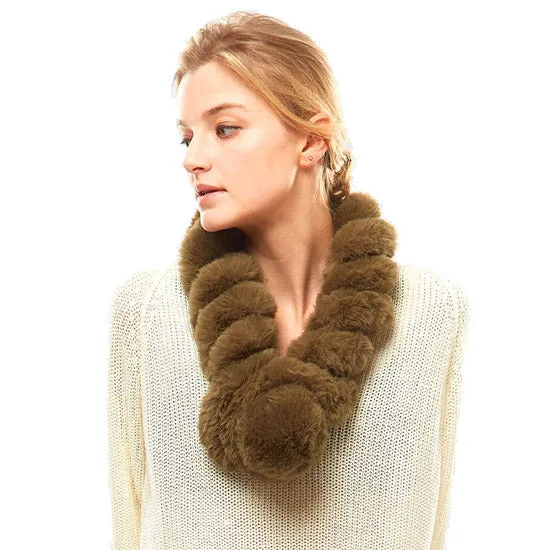 Deluxe Twisted Faux Fur Pull Thru Scarf