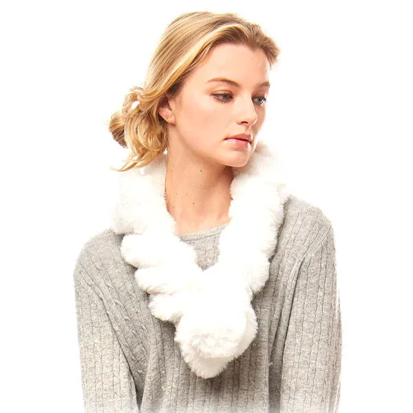 Deluxe Twisted Faux Fur Pull Thru Scarf