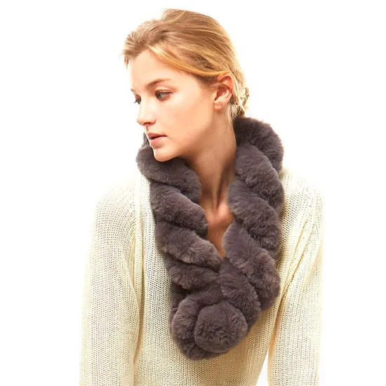 Deluxe Twisted Faux Fur Pull Thru Scarf