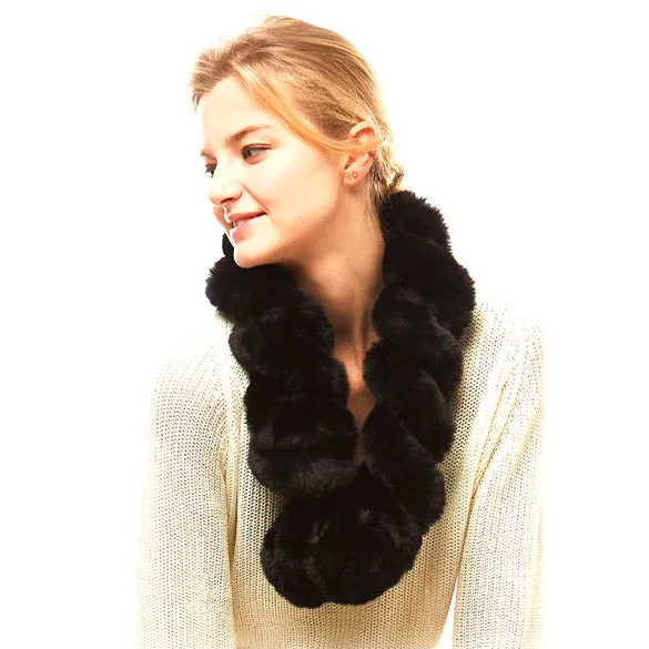 Deluxe Twisted Faux Fur Pull Thru Scarf