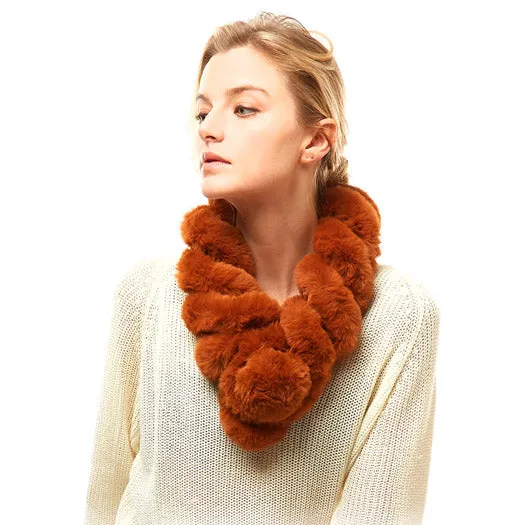 Deluxe Twisted Faux Fur Pull Thru Scarf