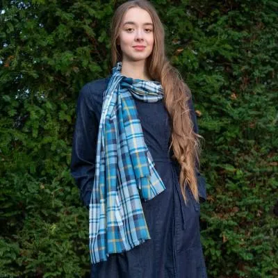 Dress Gordon Blue Extra Fine Merino Wool Stole/Scarf