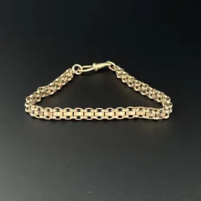 Edwardian Rolled Gold Fancy Link Watch Chain Bracelet