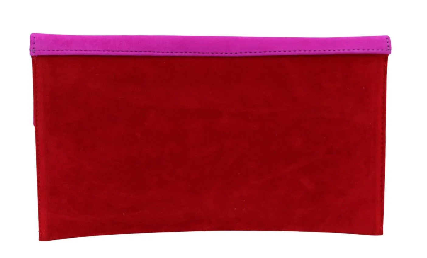 EMIS Magenta Pink  and red suede Clutch bag