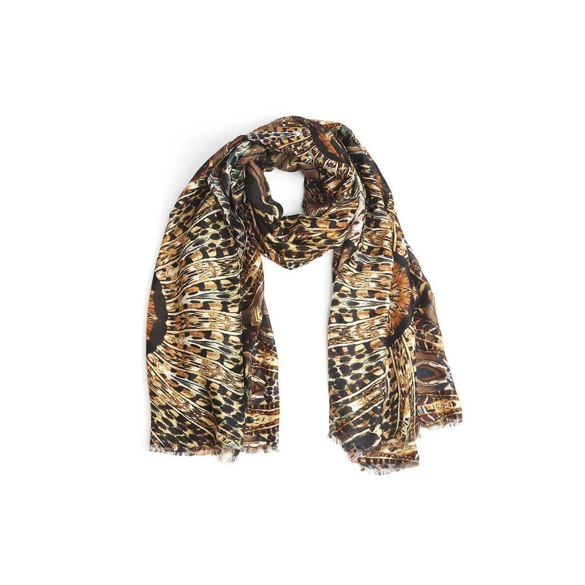 Fashion Feather Print Skinny Scarf