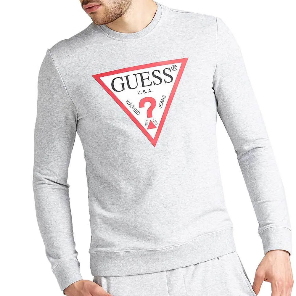 Guess Jared Logo Crew Neck Sweatshirt - Light Grey