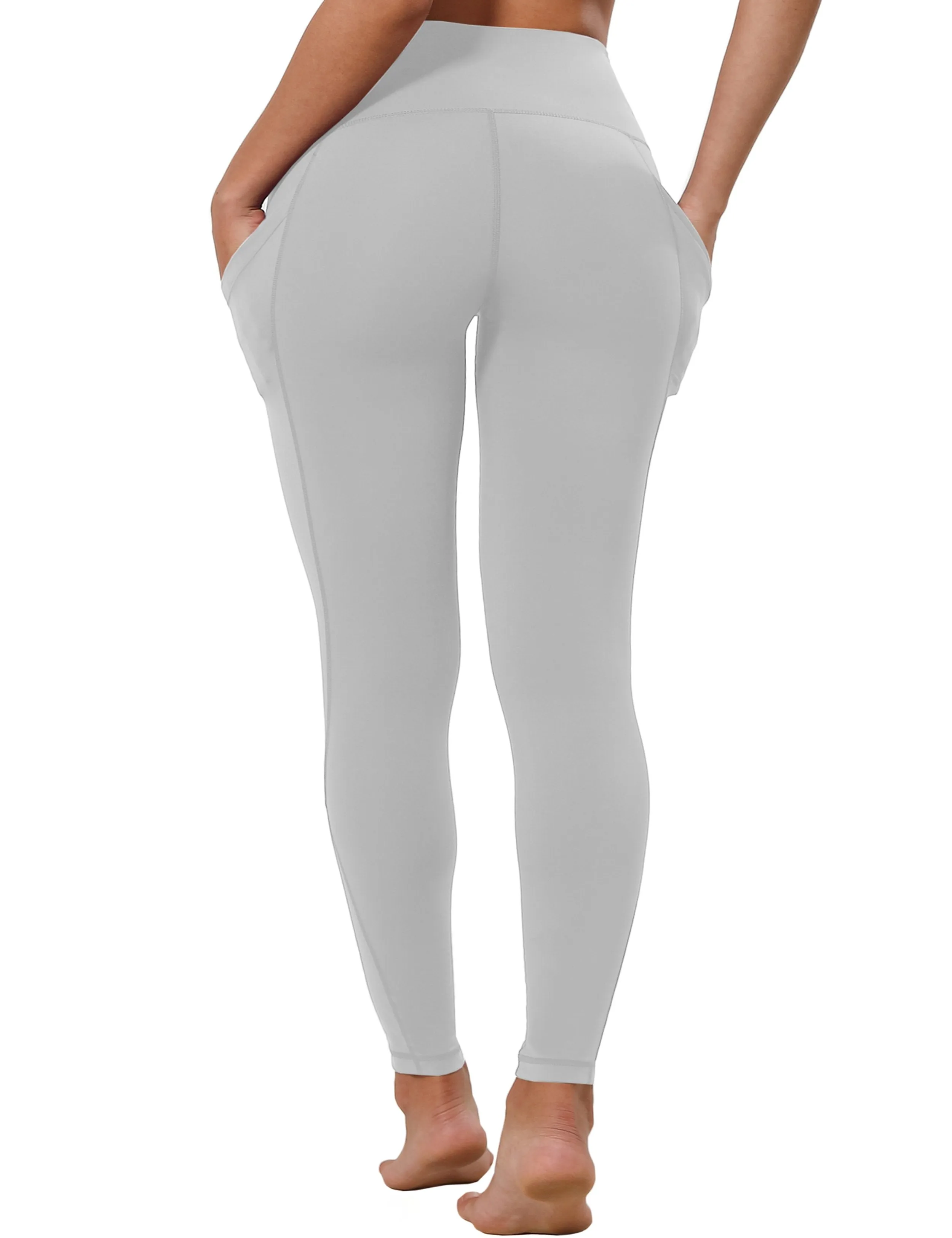 High Waist Side Pockets yogastudio Pants lightgray ins_yogastudio