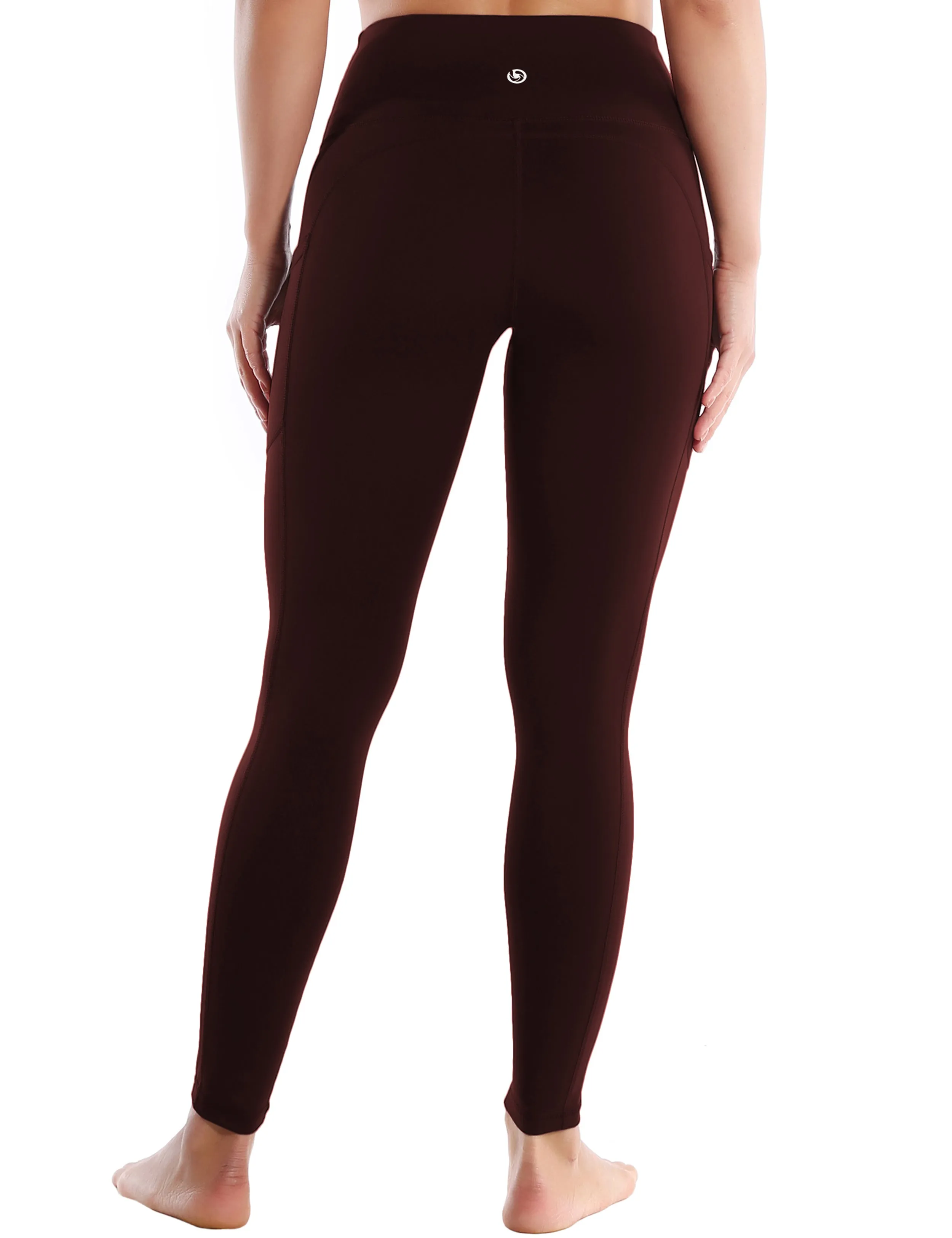 Hip Line Side Pockets Yoga Pants mahoganymaroon