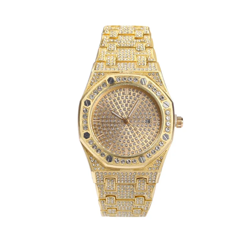 Iced Out Calendar Quartz Watch