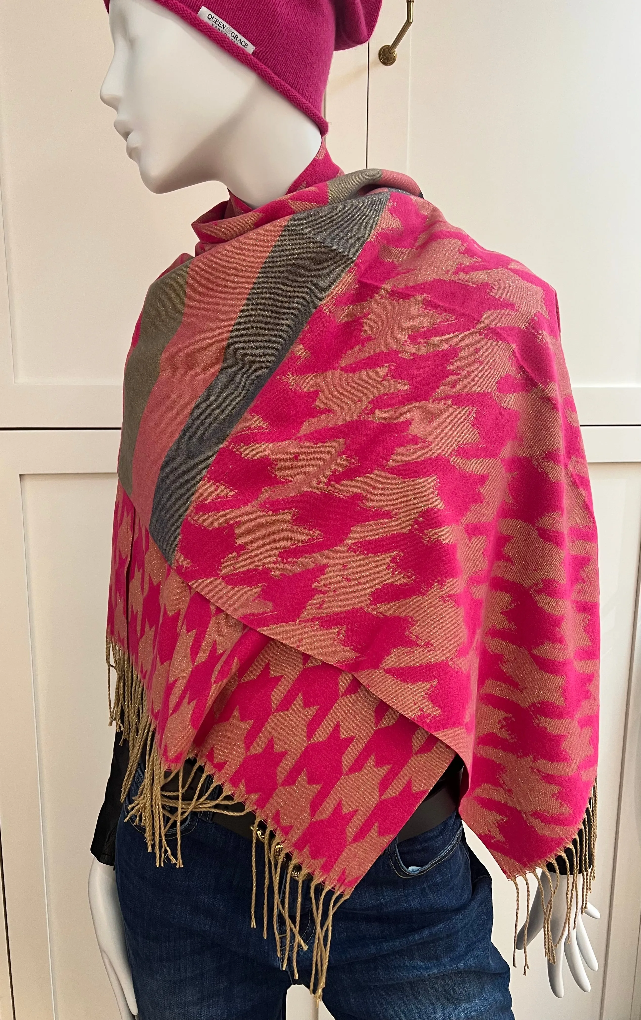 Italian Metallic Chevron Scarf