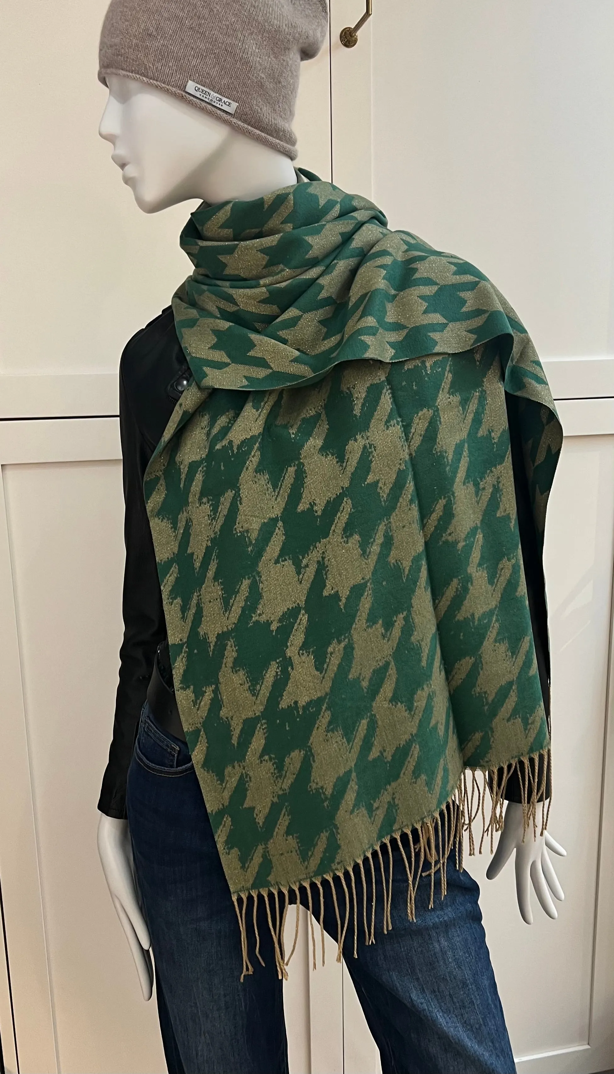 Italian Metallic Chevron Scarf