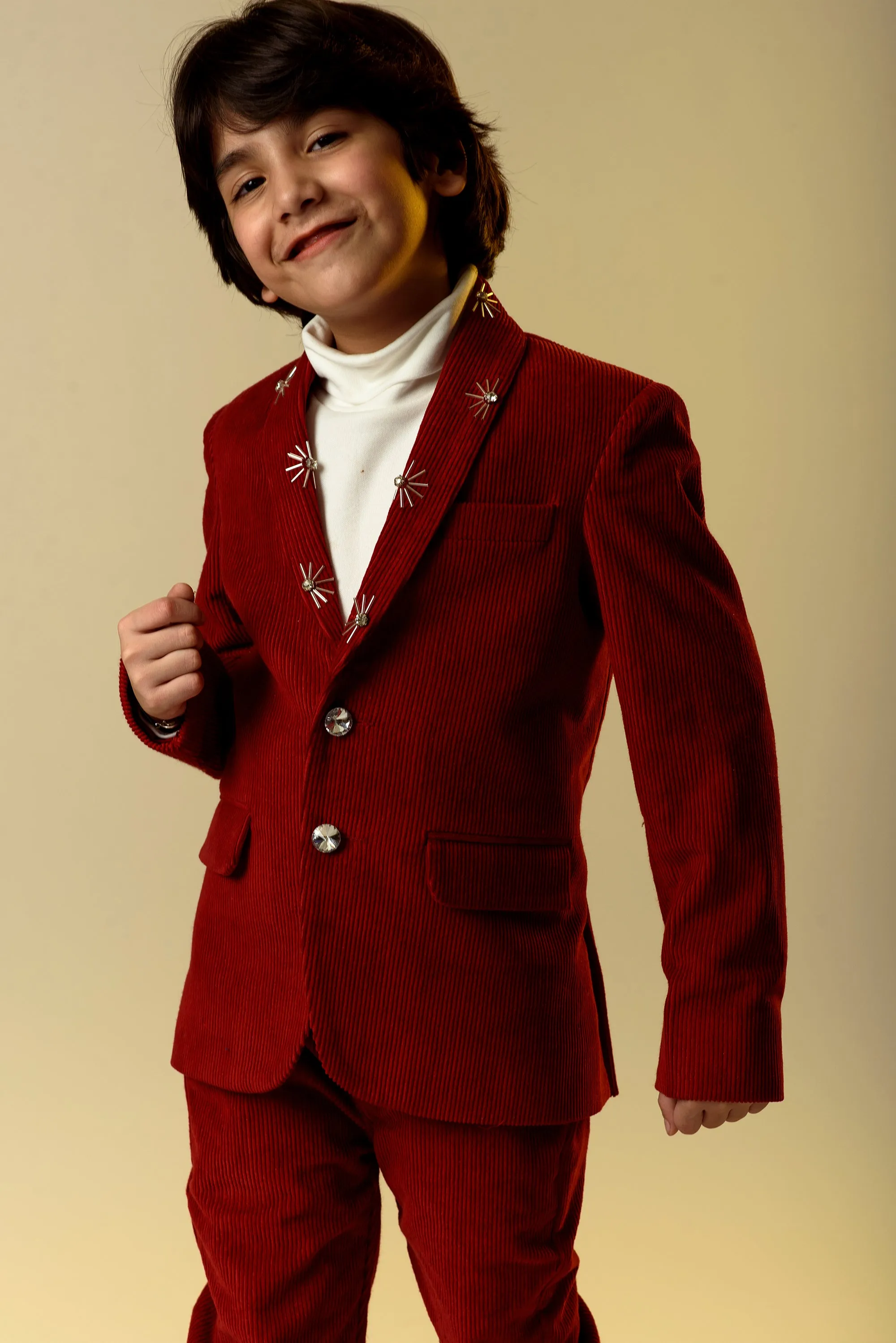 Joyette Charmer- Organic Corduroy Blazer & Trousers Set For Boys