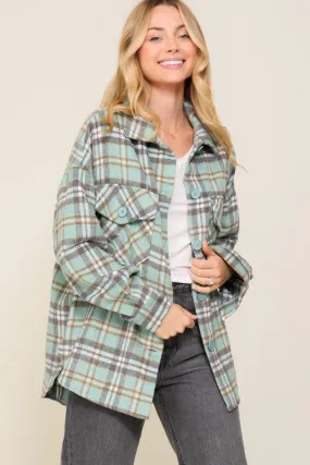 Long Sleeve Plaid Jacket