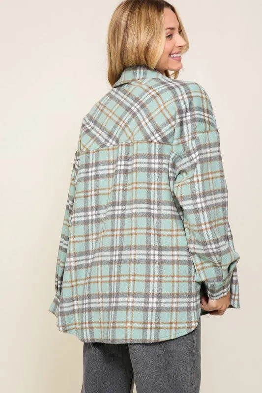 Long Sleeve Plaid Jacket