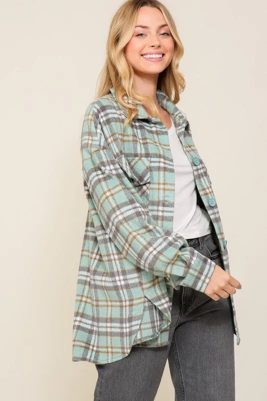 Long Sleeve Plaid Jacket