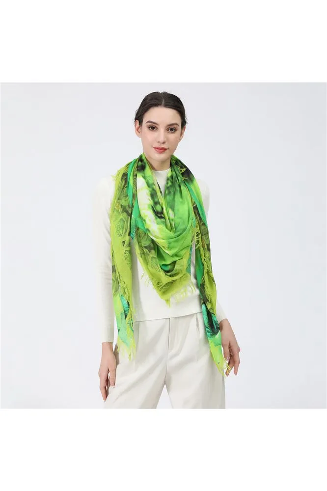 Love's Pure Light "Green Oh that Refreshing Green" Silk Shawl - Style D-351