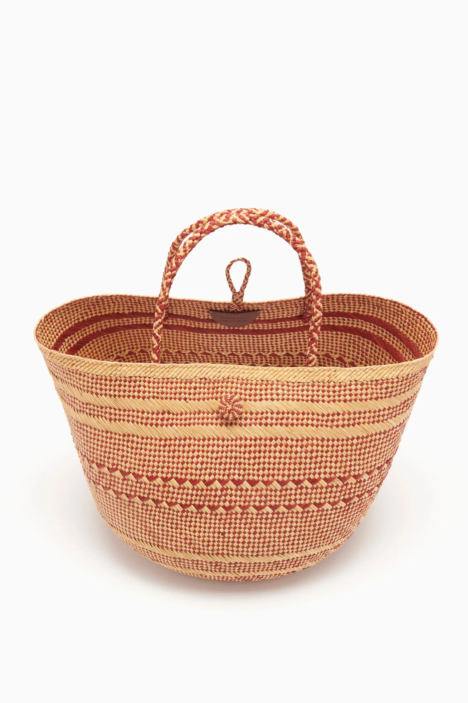 Marta Large Basket Tote - Crimson Stripe