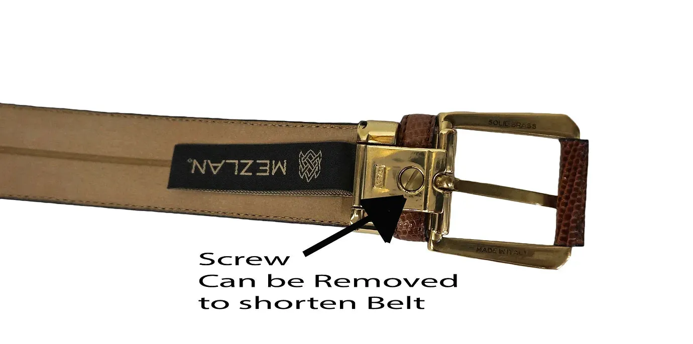 Mezlan Mens Belt Tan Genuine Lizard (Ones Size)