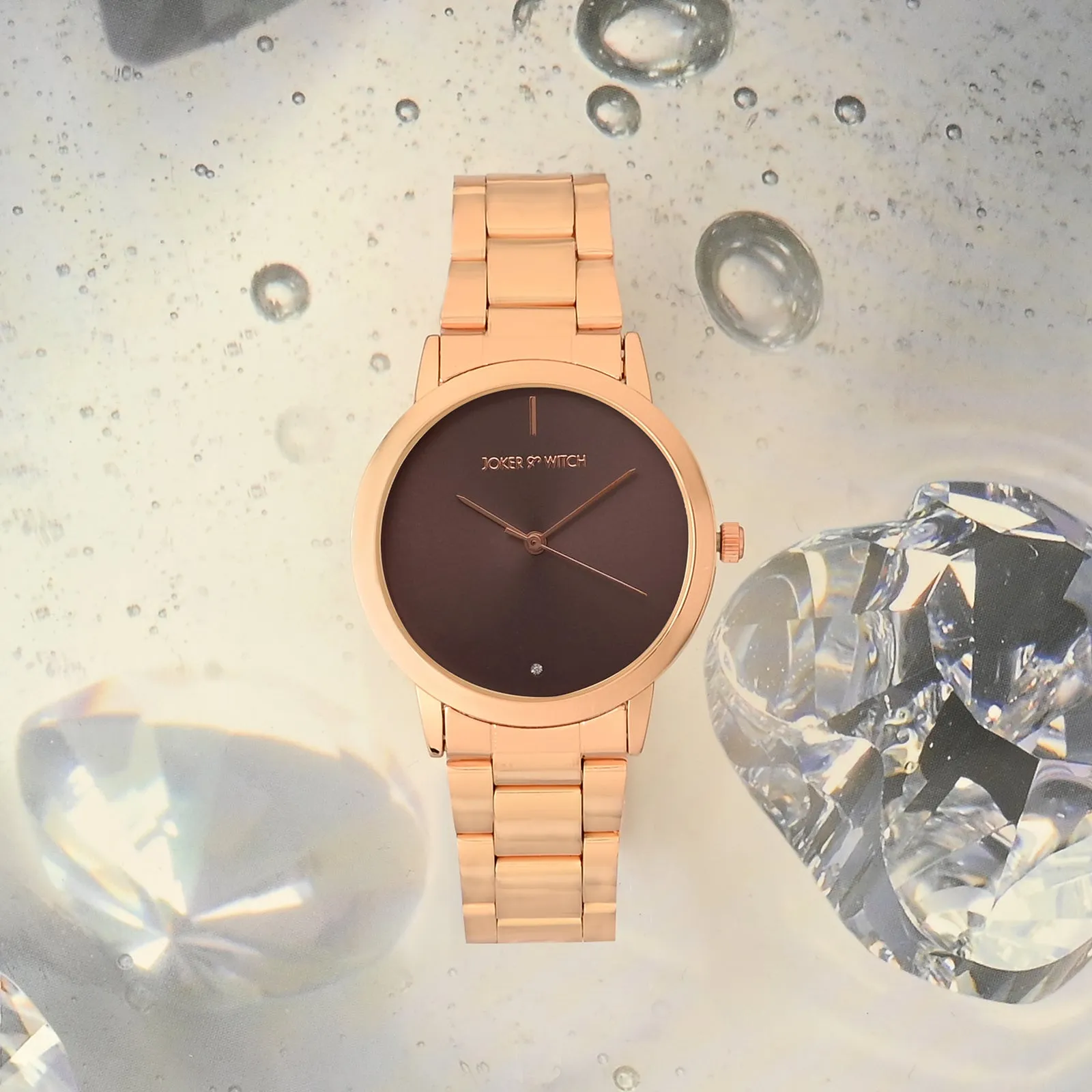 Midnight Deep Taupe Dial Rosegold Metallic Strap Watch