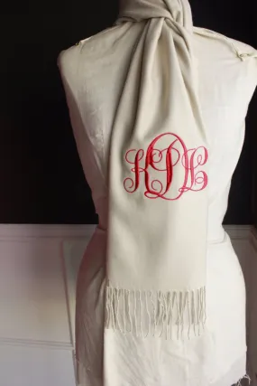 Monogrammed Cashmere feel Scarf