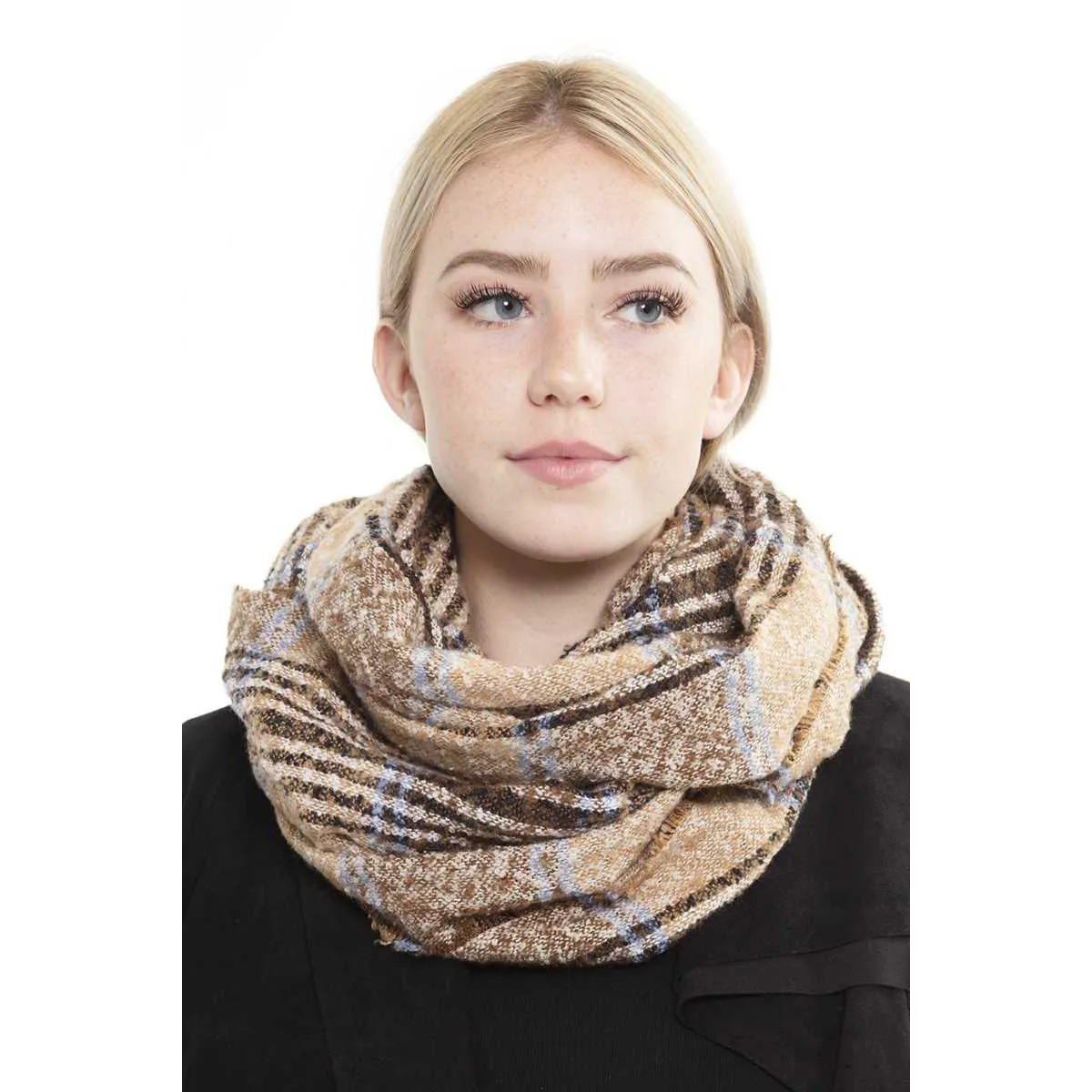 Multi Plaid Infinity Scarf