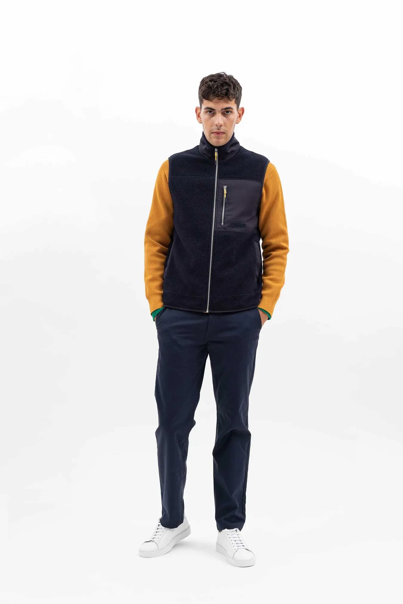 Norse Projects Frederik Fleece Gilet in Dark Navy